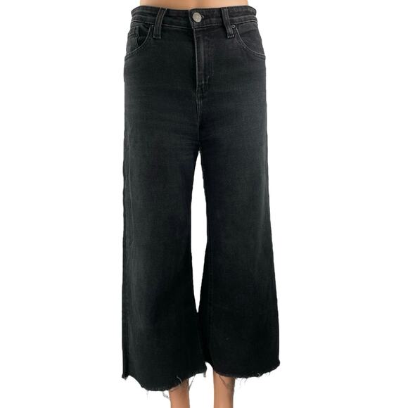 Urban Outfitters BDG Black High Waisted Wide Leg Cropped Denim Jeans Size 26 - Picture 1 of 5